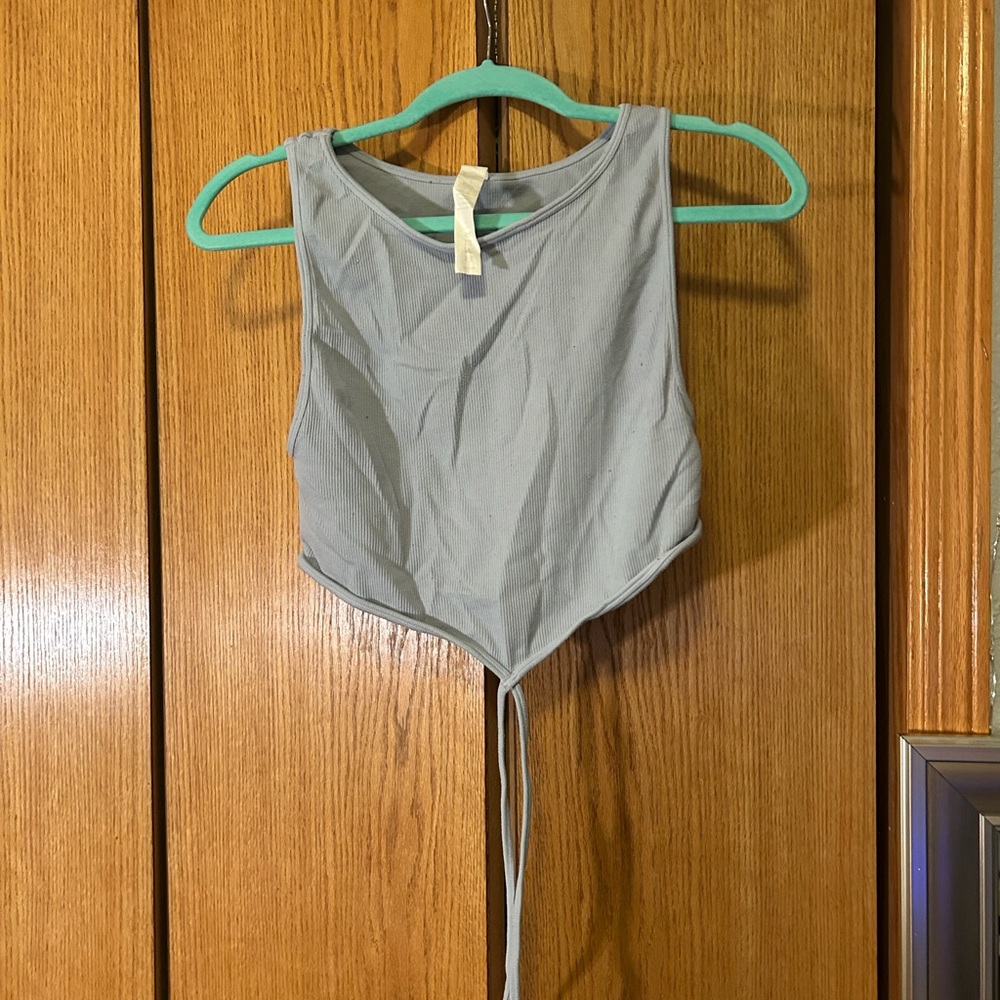 Gray Sleeveless Crop Top